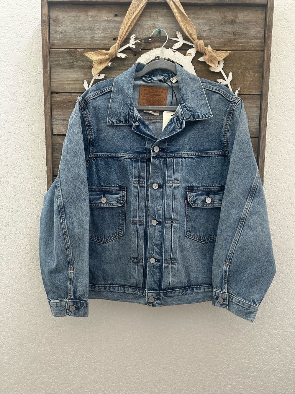 Levi's Premium Men's Blue Denim Type II Trucker Jacket Selvedge size L NWT